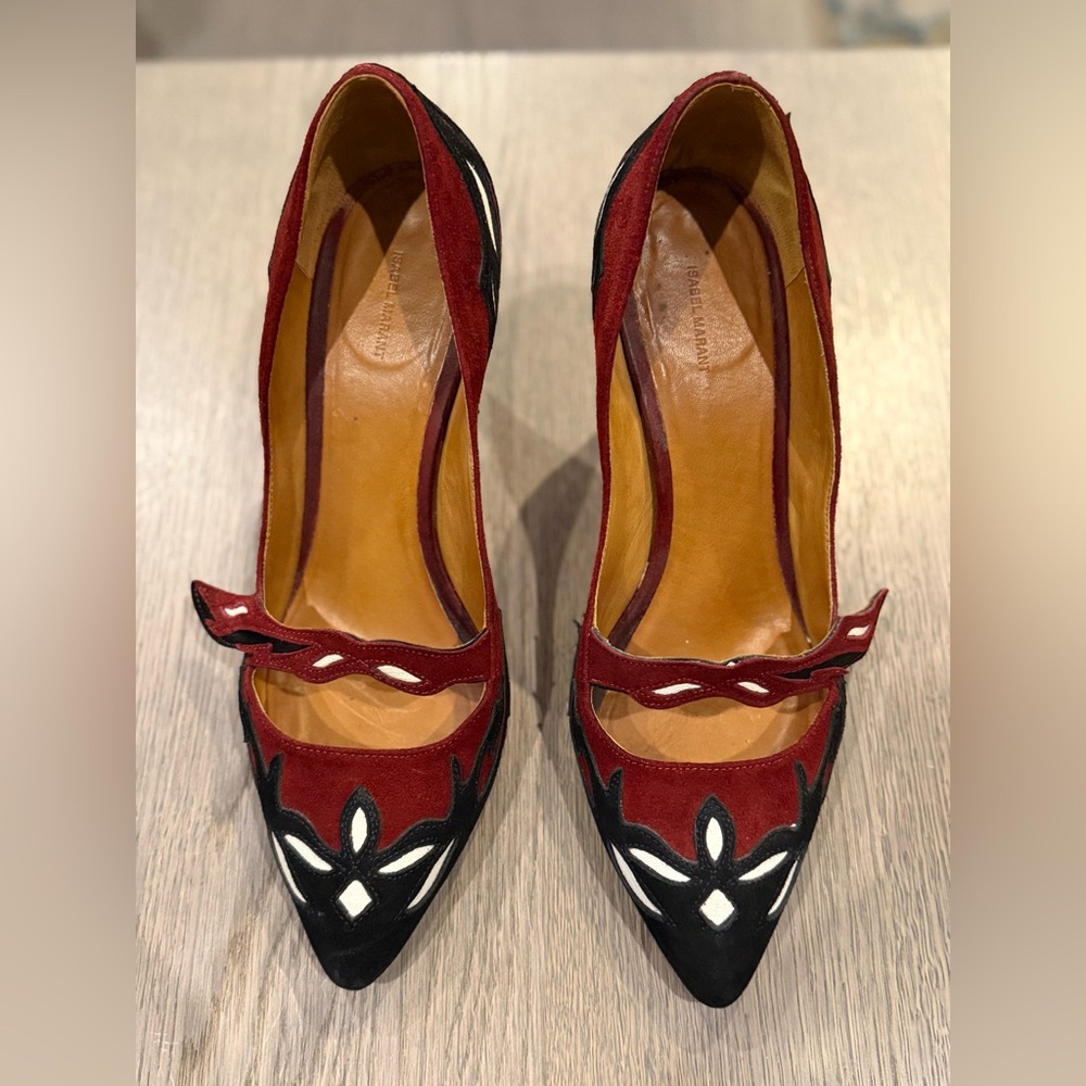 Isabel Marant Kylie Red and Black Heels